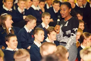 00275 Prints: Girl band Fierce perform live at Benfield School in Newcastle as part of a nationwide