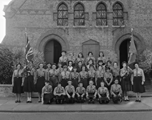Flags Prints: Girl Guides dedication of flag at Cottenham Methodists Church July 1959