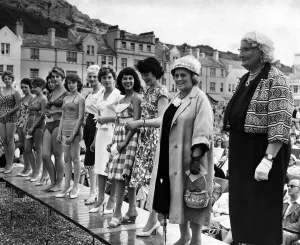 Glamour Grannies line up with Beach beauties for the Mirror Beach Beauty Contest