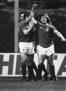 Glasgow Rangers 3 v Celtic 0. Scottish Premier Division match at Ibrox