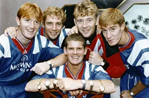 01366 Collection: Glasgow Rangers players (left to right) Stuart McCall, Ally MCoist, Andy Goram