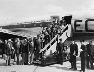 Glasgow Rangers return from their pre season Spanish tour seen here at London Airport