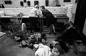Domestic Life Prints: Glasgow Steamies. General scenes of women doing the laundry in a steamies in the Gorbals