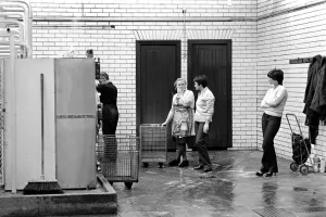 Glasgow Steamies. General scenes of women doing the laundry in a steamies in the Gorbals