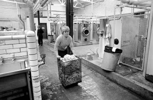 Glasgow Steamies. General scenes of women doing the laundry in a steamies in the Gorbals