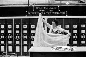 Glasgow Steamies. General scenes of women doing the laundry in a steamies in the Gorbals