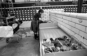 Glasgow Steamies. General scenes of women doing the laundry in a steamies in the Gorbals