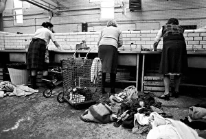 Glasgow Steamies. General scenes of women doing the laundry in a steamies in the Gorbals