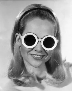Wacky Prints: Glasses : Spectacles : Sun Glasses fashion. April 1968 P018630