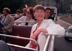 Glenda Jackson MP takes a trip on one of Edinburghs tour buses as she starts