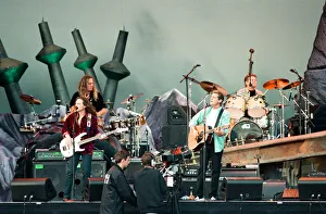 Glenn Frey of The Eagles performing live at the McAlpine Stadium in Huddersfield