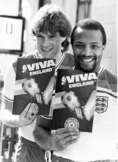 Glenn Hoddle (left) and Cyrille Regis (right) taking time off from preparing for