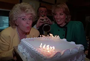 Gloria Hunniford TV Presenter 50th Birthday suprise 1990 Esther Rantzen arriving