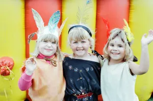 00846 Prints: Golcar Nursery school children pictured during a Wild West fund day and barbecue