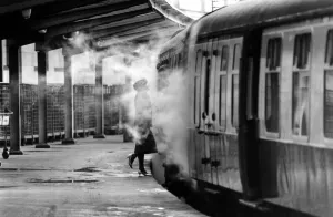 The last goodbye? Farewell time as the train to Settle prepares to leave Carlisle Station