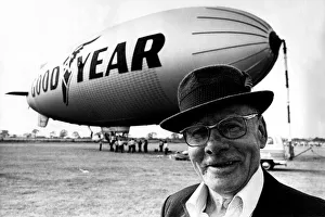 Flying Prints: The Goodyear Europa airship at Sunderland Airport for a week long visit to the North East