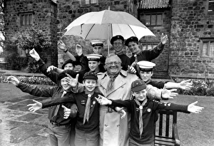 Former Goon Sir Harry Secombe gives a few tips to the youngsters performing in