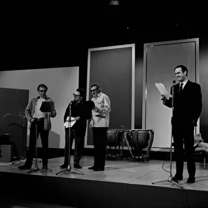 Goons alias Spike Milligan Peter Sellers Harry Secombe with John Cleese during recording