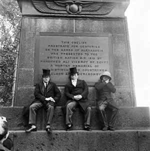 The Goons of BBC fame at Cleopatras Needle on the Embankment, London