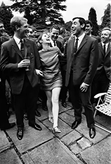 Gordon Banks with actress Vivienne Ventura and other members of the England World Cup