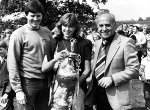 Former Prints: Gordon Ferris, Sharron Davies and Aston Villa Manager Ron Saunders