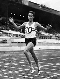 Gordon Pirie is here seen winning the two-miles invitation race in 8 mins 39 secs