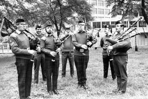 Bagpipes Prints: Gosforth Territorial Army 204 Battery Pipe Band in June 1976. 06 / 06 / 76