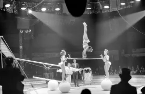 Grace and Poise demonstrated in the antics of the Sehlingloff Troupe during rehearsals