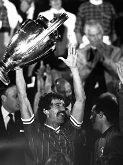 Graeme Souness of Liverpool with European Cup 1984 won for the fourth time