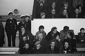 Graham Taylor, Elton John and others watching the West Ham United v Watford football