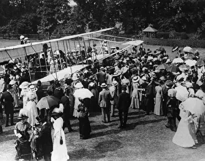 Graham Whites flying machine surrounded in June 1911 after his flight