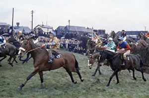 Grand National Horserace held at Aintree, Liverpool. Action at benchers Brook