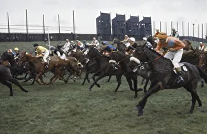 Grand National Horserace held at Aintree, Liverpool. Action during the race
