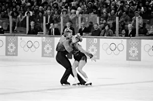 Great Britains Jayne Torvill and Christopher Dean kiss during their famous