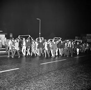 00349 Prints: The Great Cup Trek, Stoke City fans walk to Old Trafford ahead of tomorrows