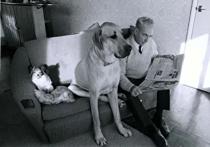 00148 Prints: Great Dane called Hamlet shares the with owner Fred Philbey