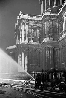 Hose Prints: The Great Fire of London December 29th 1940 - Firemen fighting the blaze next to St Pauls