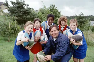 Great fun, this rugby lark... at least that is the impression given by these youngsters