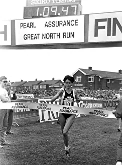Great North Run, 21 June, 1987 - Winner of the ladies race Australian Lisa Martin