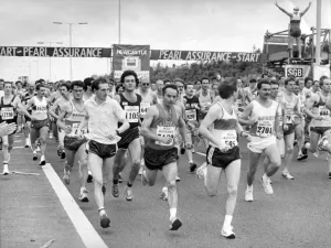 The Great North Run 24 July 1988 - Runners surge over the start line