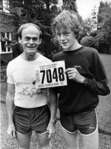 The Great North Run 27 June 1982 - Brian Reed with his son Mark
