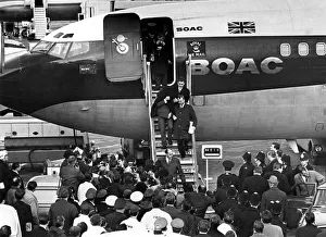 Great Train Robber Charles Wilson arriving at Heathrow Airport, London from Canada