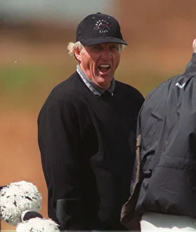 Yawning Prints: Greg Norman finds the going tough July 1999 as he plays a practice round