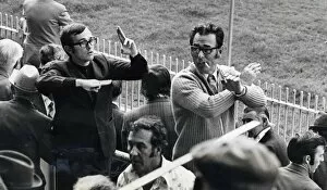 Images Dated 12th July 1974: Greyhound racing picture shows: TIC-TAC men signal the odds at a meeting in Cardiff Arms