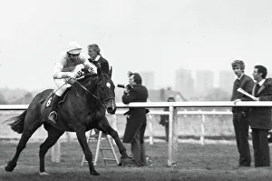 Horses Prints: Grittar ridden by Dick Saunders on the run in at Aintree to become the winner of the 1982