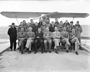 Thirties Prints: Group photograph taken at RAF Ansty aerodrome shows some of the instructors together with