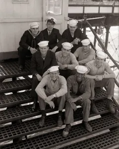 A group of US Sailors are stranded on Brighton pier after they missed the liberty boat