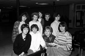 Secondary Prints: A group of eight Shelley High School girls scored a surprise success when a play they had