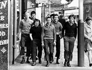 A group of skinheads walking around the streets of Newcastle on 8th June 1972