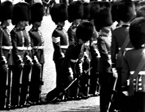 Regiment Prints: A guardsman faints whilst on parade during the Trooping of the Colour 1969